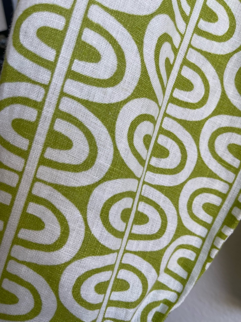Tahari Lime Green Geometric Linen Button-Up Shirt Size M - Picture 9 of 12